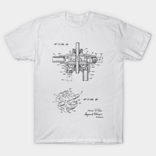 Combination Side and End Port Pump Vintage Patent Hand Drawing T-Shirt